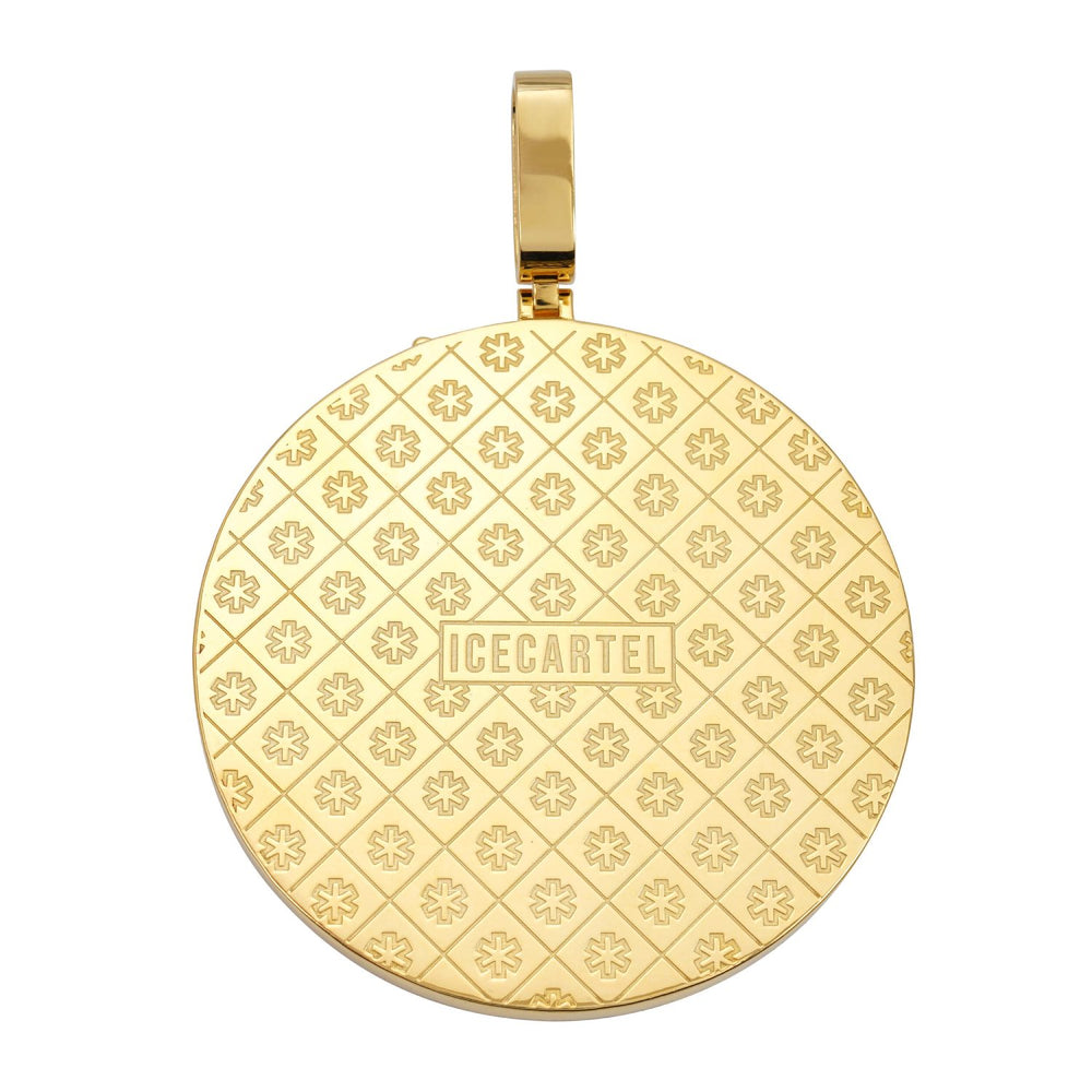 custom trucking moissanite circle pendant 14k gold icecartel back