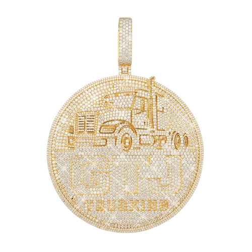 custom trucking moissanite circle pendant 14k gold icecartel main