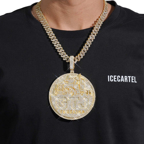 custom trucking moissanite circle pendant 14k gold icecartel model