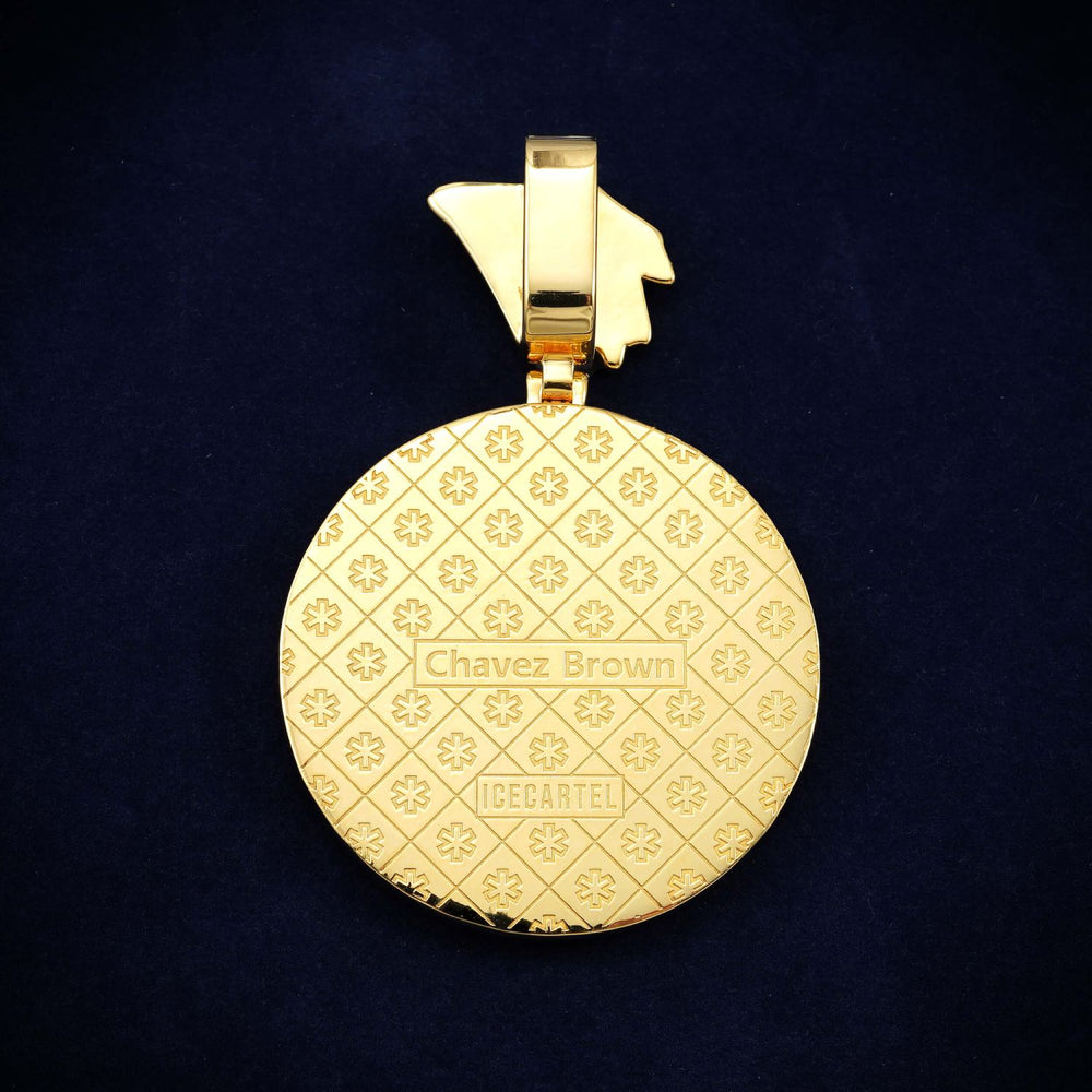 custom vezz moissanite circle pendant 14k gold icecartel back