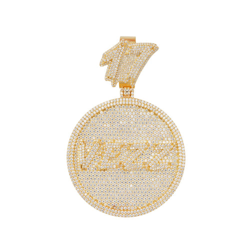 custom vezz moissanite circle pendant 14k gold icecartel white