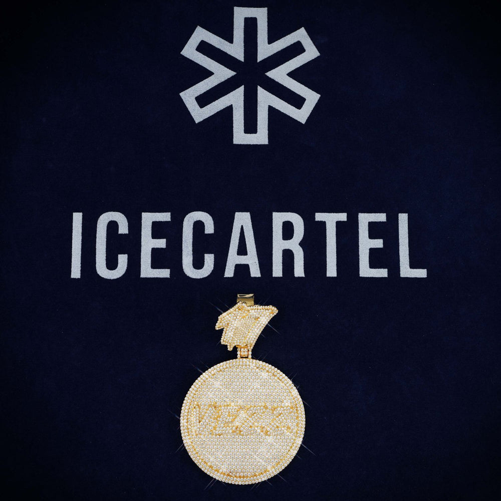 custom vezz moissanite circle pendant 14k gold icecartel