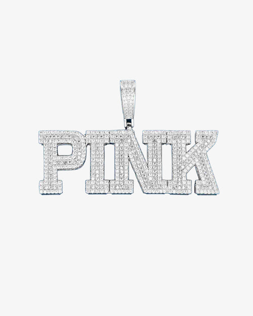 custom boston letter pink pendant icecartel close up f6