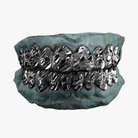 Diamond Cut Nugget Grillz White Gold