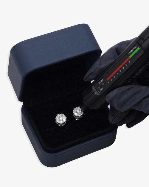 diamond flower cluster earrings icecartel white box