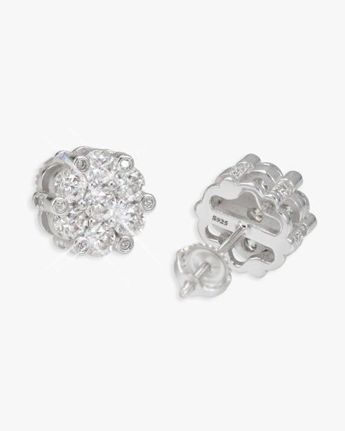 diamond flower cluster earrings icecartel white main front