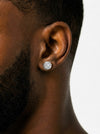 10MM Diamond Flower Cluster Stud Earrings 14K Gold - White Gold