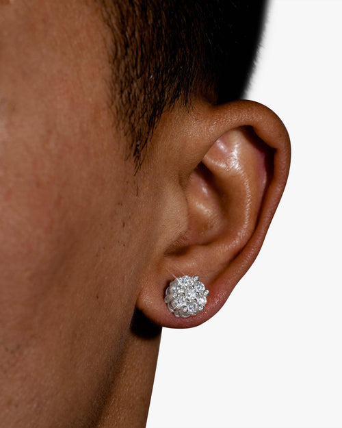diamond flower cluster earrings icecartel white model