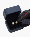10MM Diamond Flower Cluster Stud Earrings 14K Gold - Yellow Gold