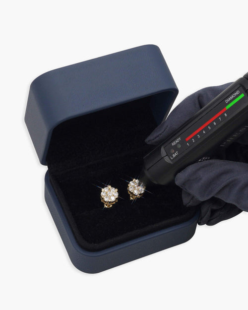 diamond flower cluster earrings icecartel yellow box