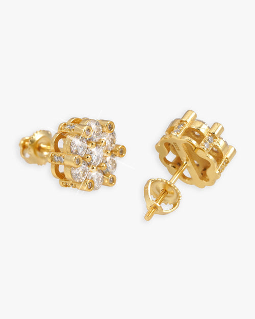 diamond flower cluster earrings icecartel yellow main