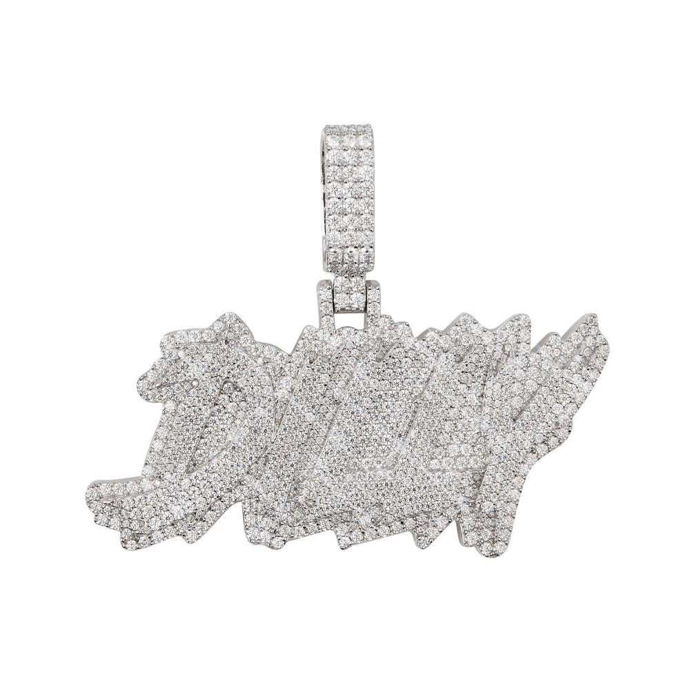 dilly moissanite custom name pendant 14k gold ICECARTEL