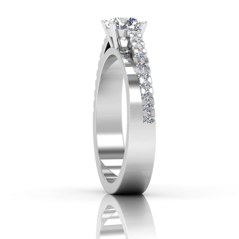 Double Layer Brilliant Cut Moissanite Engagement Ring edge