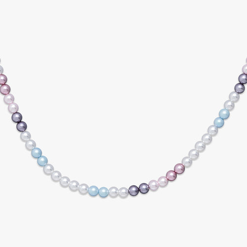 double row colorful pearl necklace