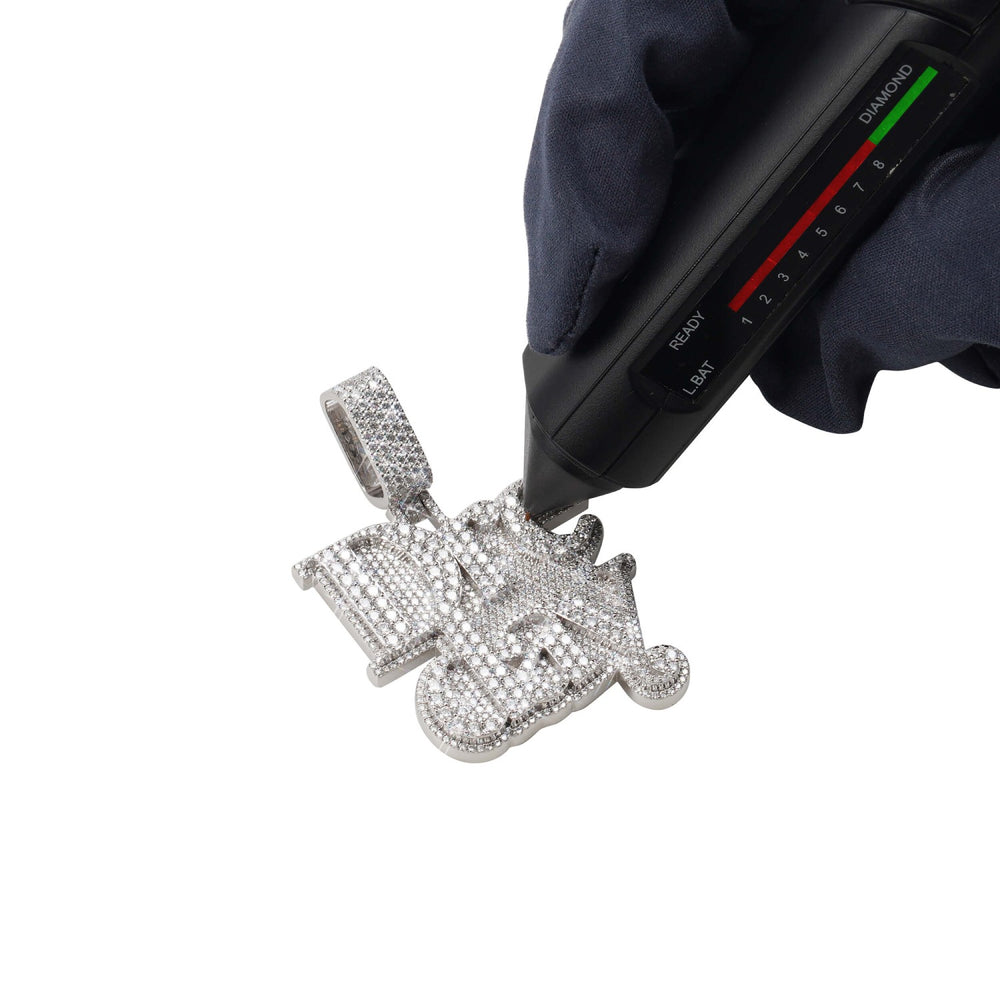 dre day custom moissanite name pendant 14k gold icecartel test