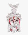 Enamel Moissanite Jesus Pendant 14K Gold - White Gold
