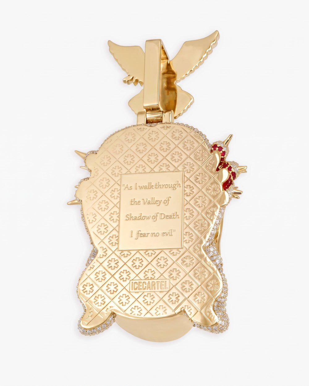 Enamel Moissanite Jesus Pendant 14K Gold - Yellow Gold