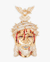 Enamel Moissanite Jesus Pendant 14K Gold - Yellow Gold