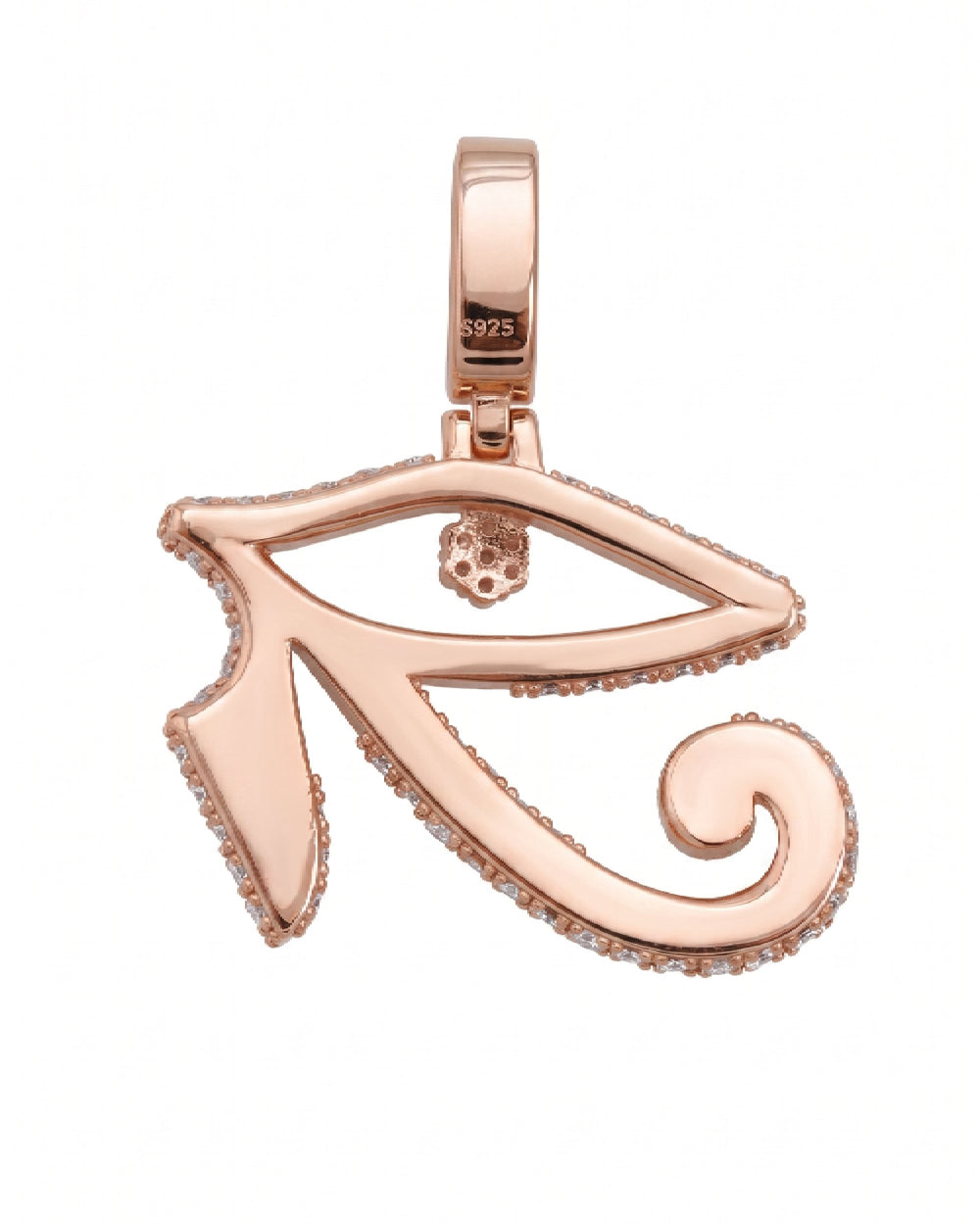 Moissanite Eye of Horus Necklace - Rose Gold