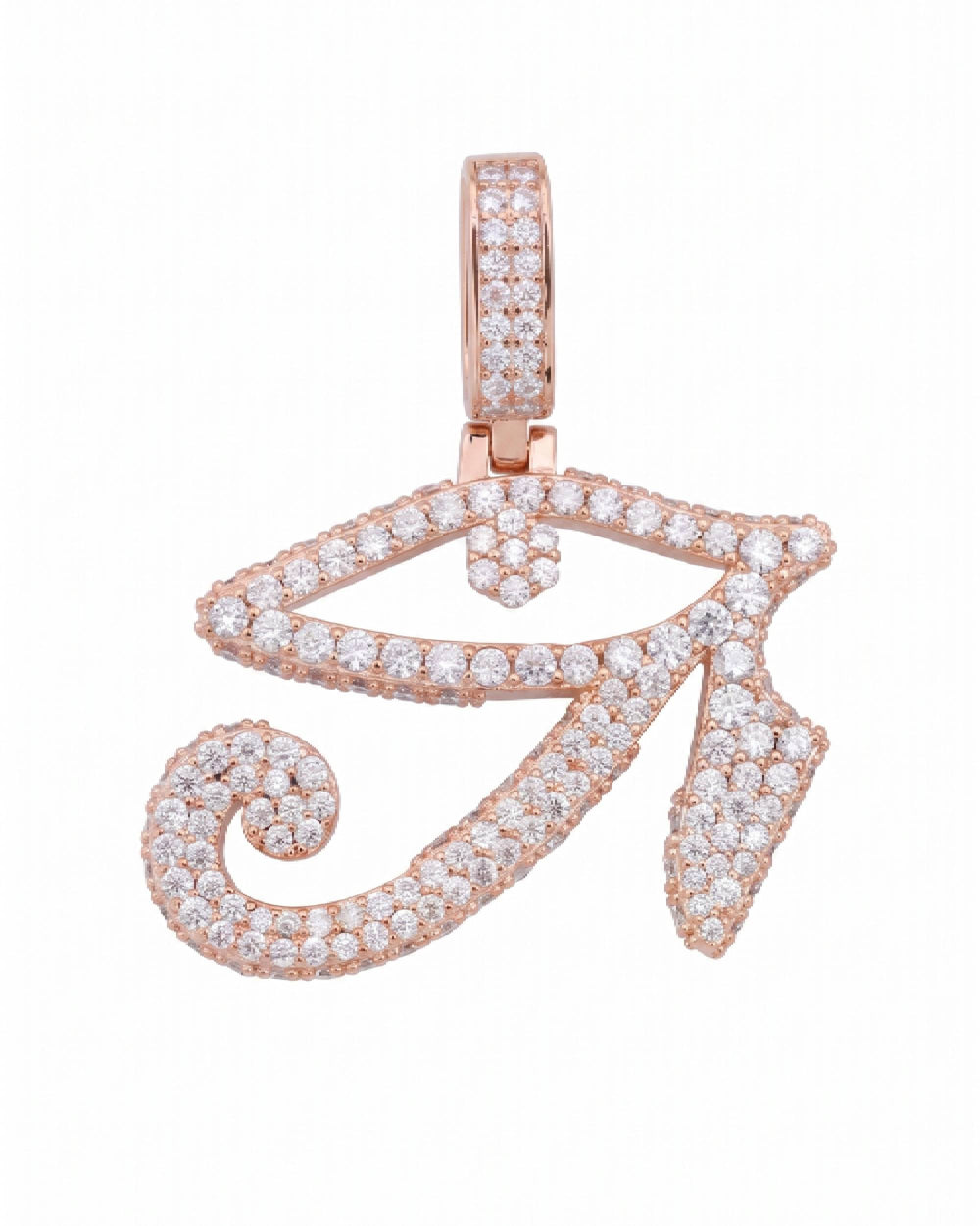 Moissanite Eye of Horus Necklace - Rose Gold