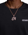 Moissanite Eye of Horus Necklace - Rose Gold