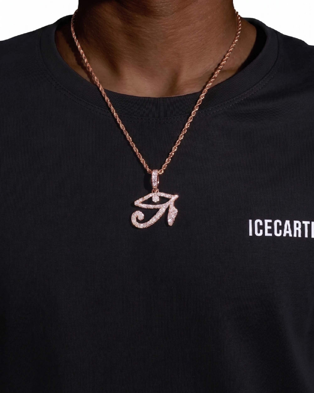Moissanite Eye of Horus Necklace - Rose Gold
