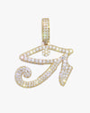 Moissanite Eye of Horus Necklace - Yellow Gold