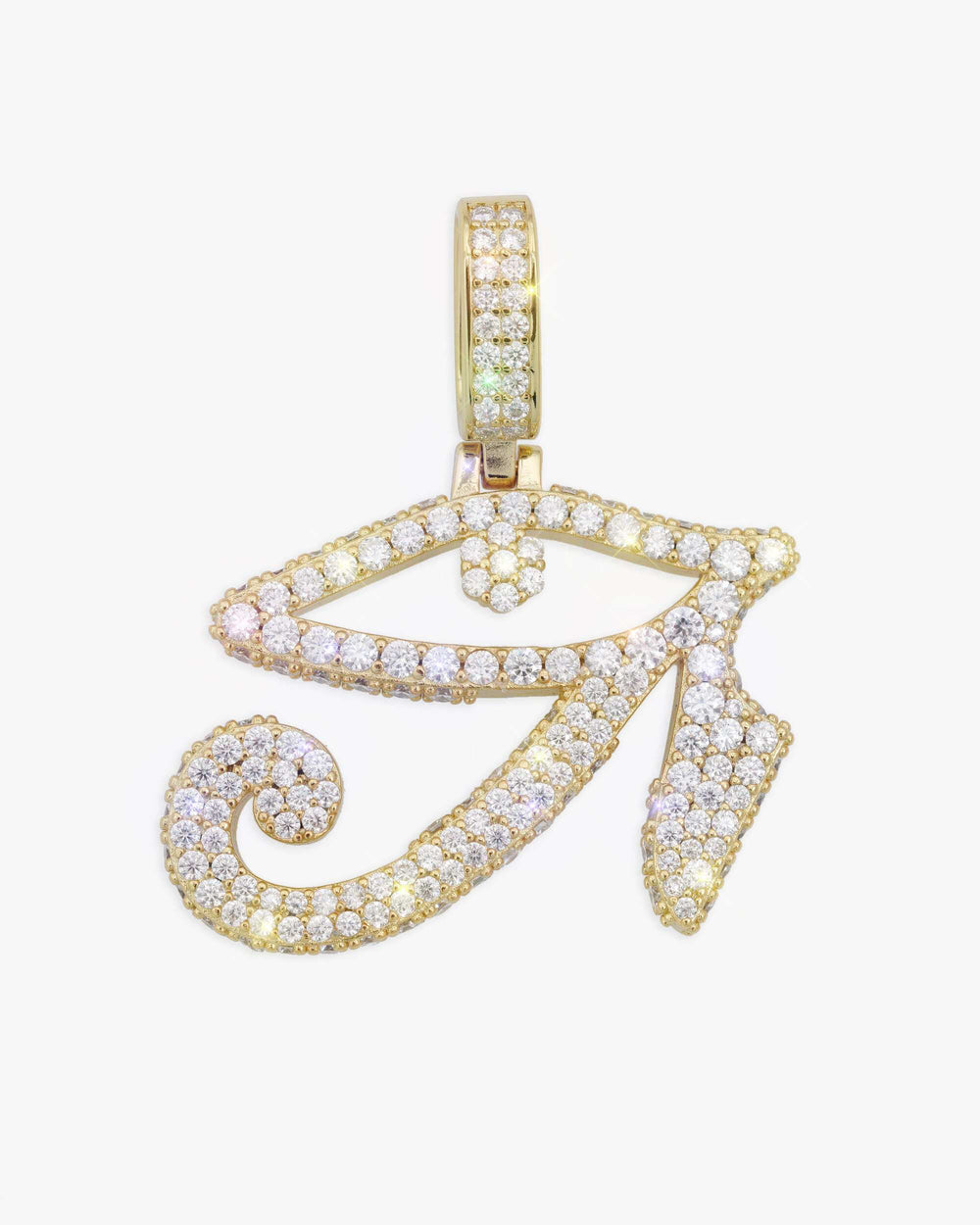Moissanite Eye of Horus Necklace - Yellow Gold