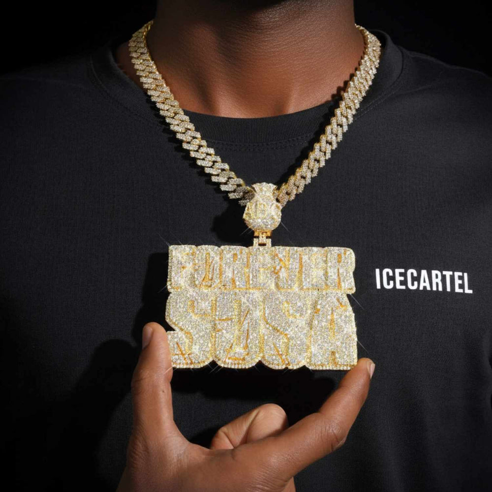 forever sosa custom moissanite name pendant 14k gold icecartel model1