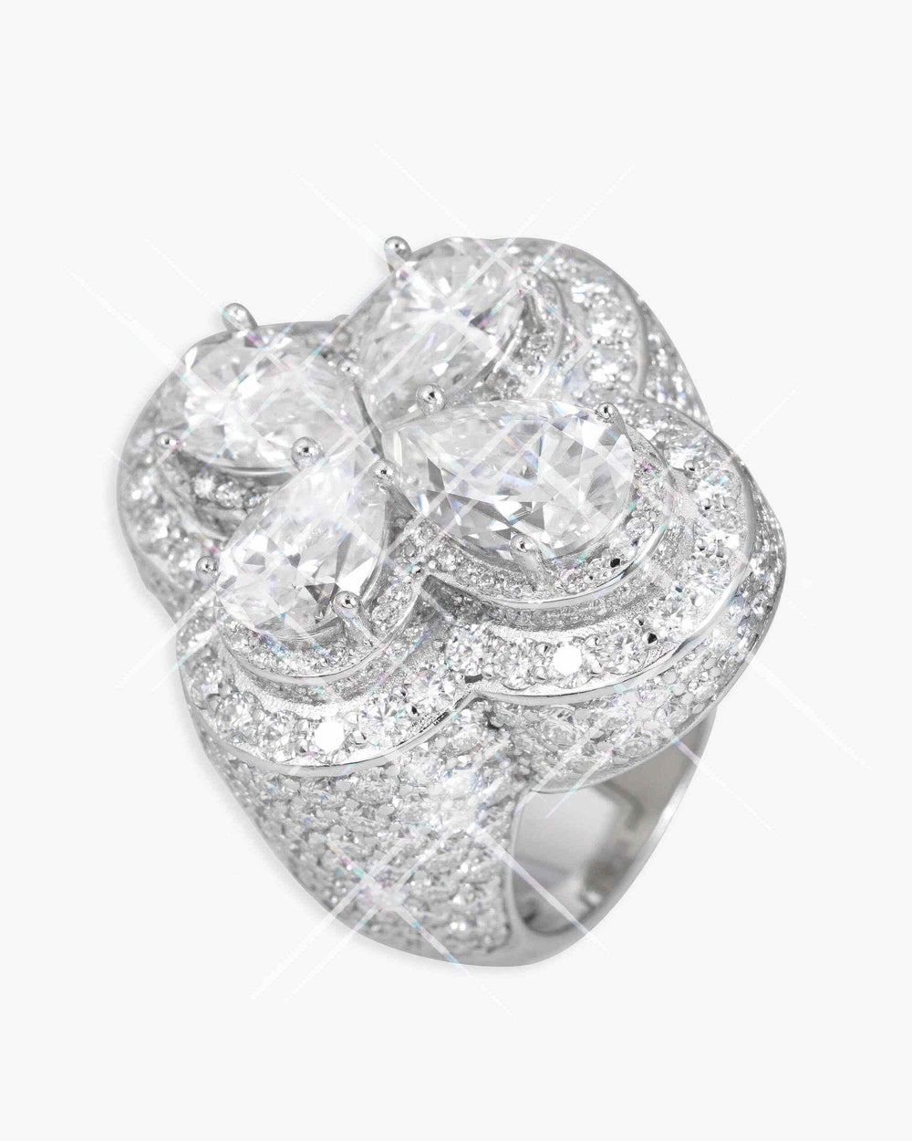 four leaf clover ring 14k gold icecartel side