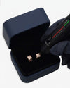 Four Leaf Moissanite Pointer Earrings 14K Gold - Rose Gold