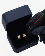 Four Leaf Moissanite Pointer Earrings 14K Gold - Rose Gold