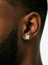Four Leaf Moissanite Pointer Earrings 14K Gold - Rose Gold