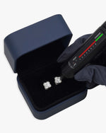 Four Leaf Moissanite Pointer Earrings 14K Gold - White Gold