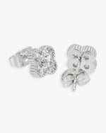 Four Leaf Moissanite Pointer Earrings 14K Gold - White Gold