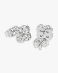 four leaf moissanite pointer earrings 14k gold icecartel white main