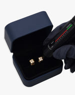 Four Leaf Moissanite Pointer Earrings 14K Gold - Yellow Gold