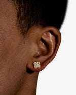 Four Leaf Moissanite Pointer Earrings 14K Gold - Yellow Gold