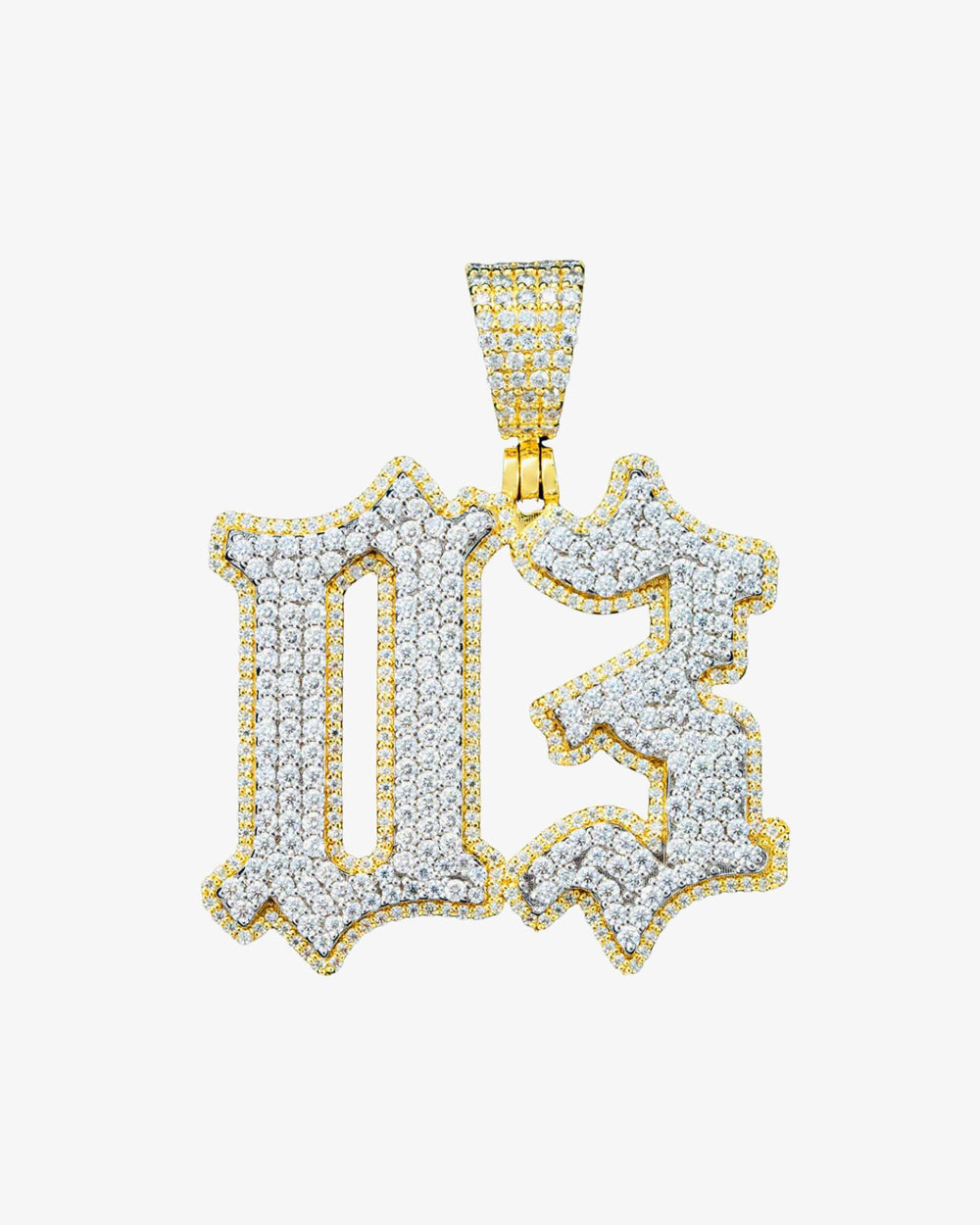 front 14k gold custom vvs moissanite pendant two tone1