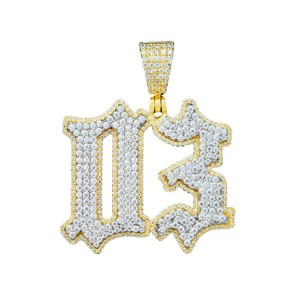 front 14k gold custom vvs moissanite pendant two tone1