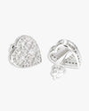 Giant Heart Moissanite Earrings 14K Gold - White Gold