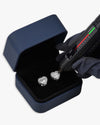 Giant Heart Moissanite Earrings 14K Gold - White Gold