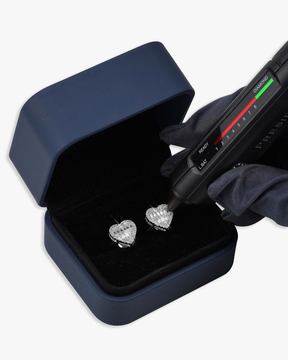 Giant Heart Moissanite Earrings 14K Gold - White Gold