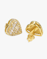 Giant Heart Moissanite Earrings 14K Gold - Yellow Gold