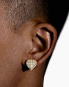 Giant Heart Moissanite Earrings 14K Gold - Yellow Gold