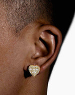 Giant Heart Moissanite Earrings 14K Gold - Yellow Gold