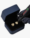 Giant Heart Moissanite Earrings 14K Gold - Yellow Gold
