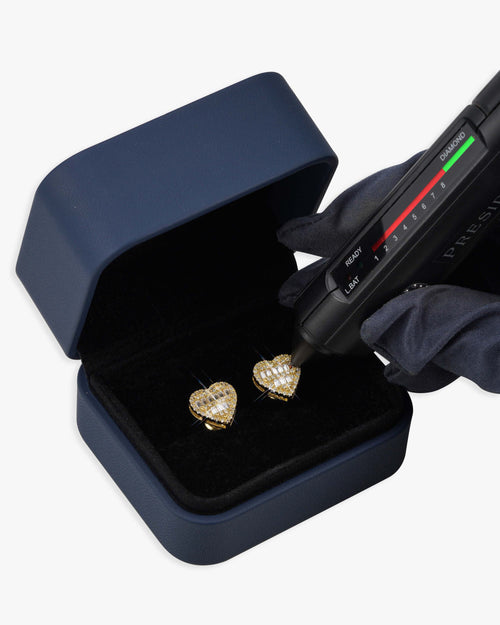Giant Heart Moissanite Earrings 14K Gold