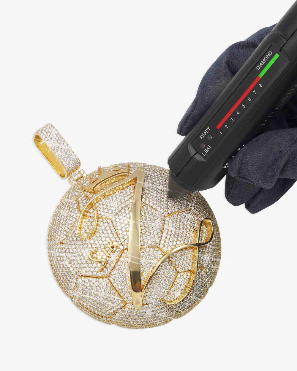 golden ball custom circle pendant 14k gold icecartel test