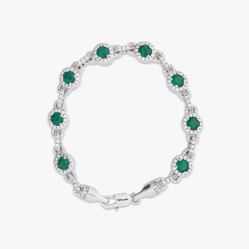 Bracelet en moissanite avec halo vert
